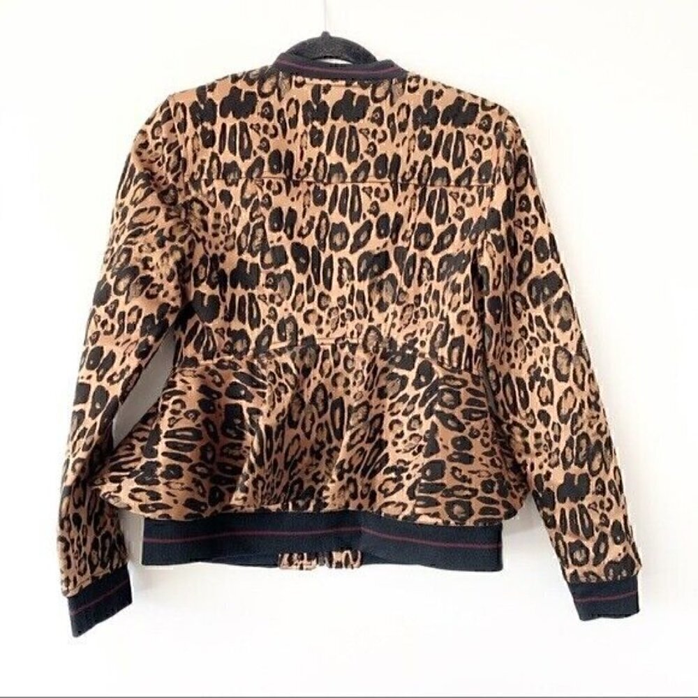 Trouve Jacket Size XS Women's Leopard Print Peplum Long Sleeve Shades Of Brown - Picture 8 of 8